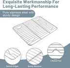 TeamFar Cooling Rack, 9.75” x 7.5” Stainless Steel Wire Baking Rack for Cooking Roasting Grilling, Fit for Oven Pan, Oven & Dishwasher Safe, Non-toxic & Heavy-Duty, 2PCS