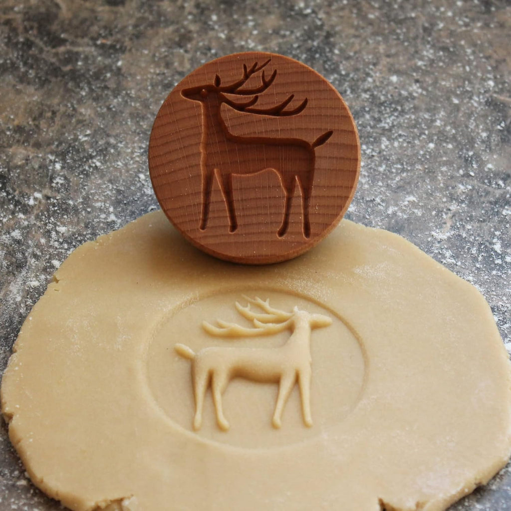 Wood Cookie Stamp, 2.5 Inch (Reindeer CS-050)