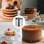 HARFINGTON Round Cake Ring 2 x 2 Inch Seamless Stainless Steel Pastry Mousse Dessert Ring Mirror Coating for Baking Cooking Making Tool