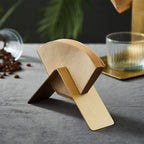 MIAO JIN Coffee Filter Paper Holder,Stainless Steel Coffee Paper Storage Container Dispenser Rack Coffee Filter Stand (Gold)