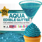 Bulk 20g Light Blue Edible Glitter for Drinks | Premium Edible Glitter for Cakes, Cocktails, Light Blue Cake Decorating Decorations Food Grade, Vegan, Kosher, Halal, Gluten Free - Made in USA