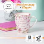 Christian Art Gifts Encouraging Ceramic Coffee & Tea Bible Verse Mug for Women: Trust in the Lord Inspirational Scripture Proverb, Microwave & Dishwasher Safe, White & Pink Watercolor Floral, 12 oz.