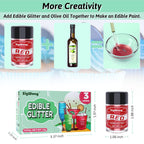 Edible Glitter Set, 3 Colors Luster Dust Edible Glitter, Food Grade Metallic Food Decorating Sprinkle Dust for Drinks Wine, Powder Glitter for Fondant, Chocolate, Candy, Cookie, 5g/0.18oz, Vegan