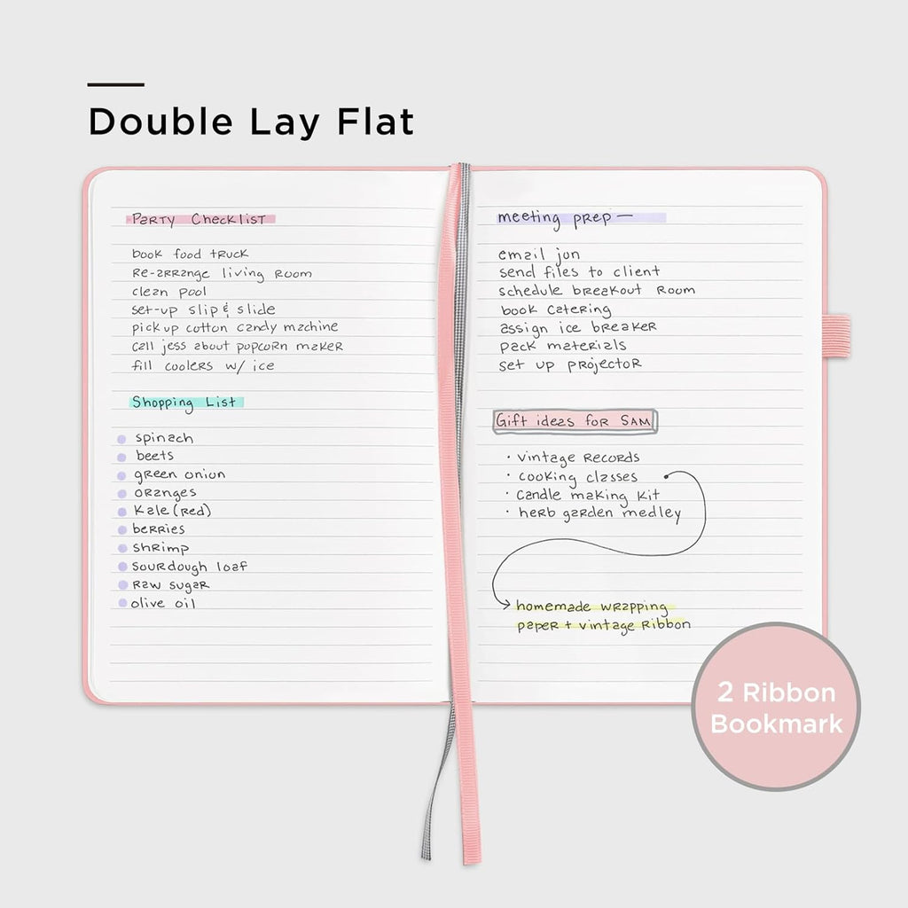 &And Per Se Lined Journal Notebook for Women&Men with Pattern, 160 Pages 100GSM Thick Paper, A5 Hardcover Journals for Writing(Blush)