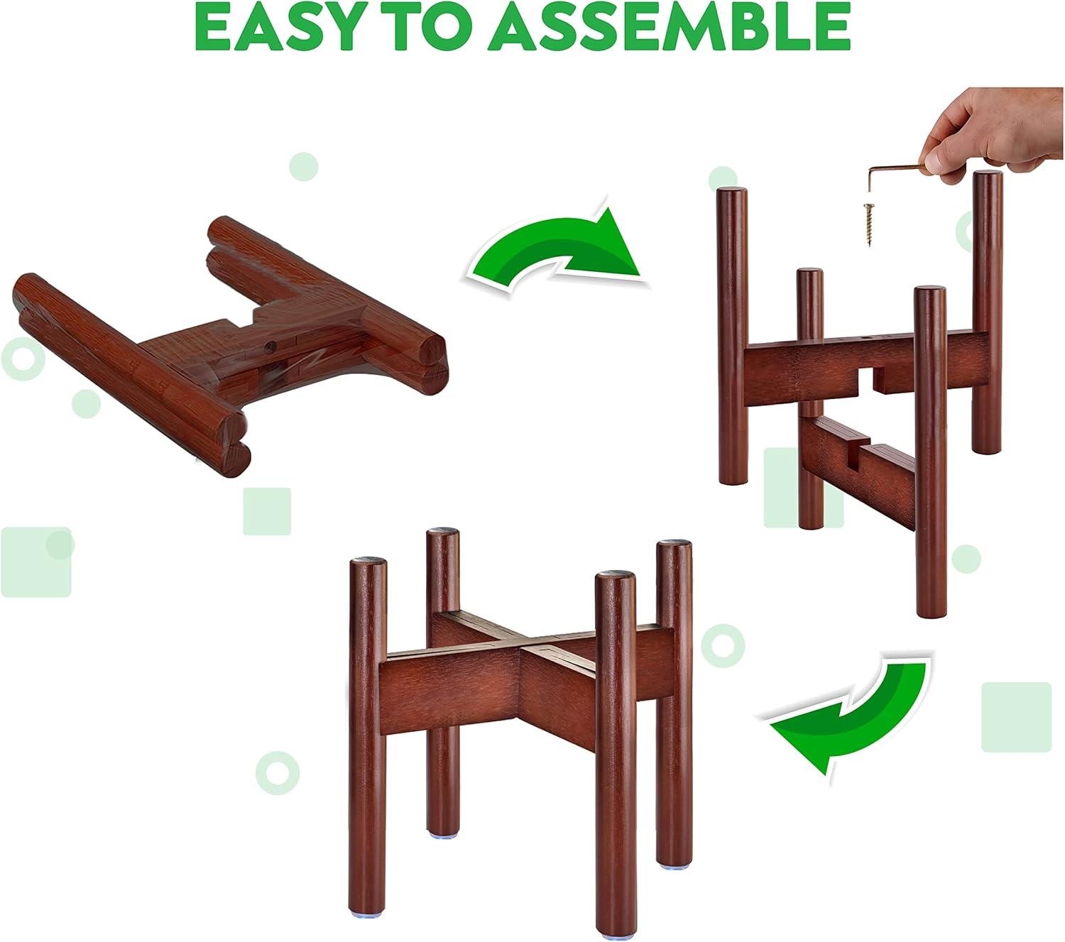 Drink Dispenser Stand - Ideal for Drinks Beverages Water Lemonades and Juices - Adjustable, fits Various Sizes of Glass Plastic and Ceramic Dispensers [1-2 Gallon cap] - Dark Wood