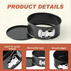 4 Pcs 6 Inch Non Stick Springform Pan with Removable Bottom Carbon Steel Cheesecake Pan Round Springform Cake Mold with Stainless Steel Spring Buckles for Baking Kitchens Restaurant