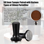 58.5mm Espresso Hand Tamper, Dual Calibrated Spring Loaded Coffee Tamper with Stainless Steel Flat Base, Pro-barista 30lbs Espresso Tamper with Anodized Aluminum Handle Fits 58mm Portafilter