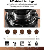 SHARDOR Professional 64mm Burr Coffee Grinder with 100 Grind Settings and All-Metal Chamber, Coffee Bean Grinder with Adjustable Electronic Timer and LED Display, Anti-Static,Black