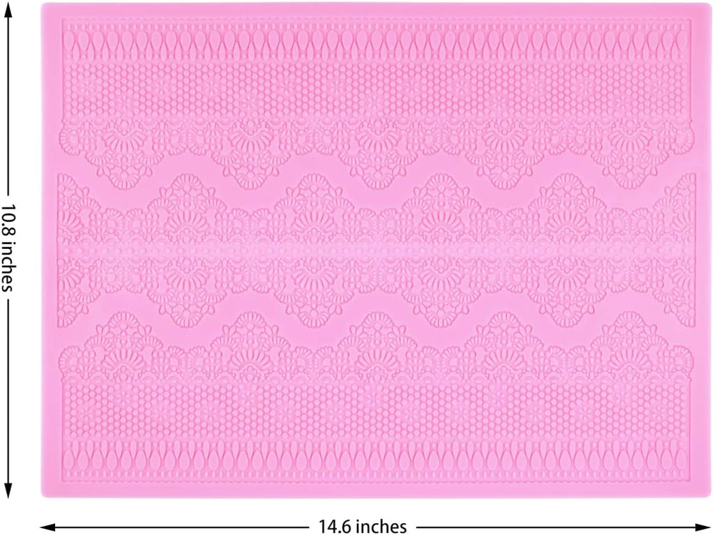 Embossing Lace Fondant Molds, Multi Circle Flowers Lace Mat Wedding Cake Decoration Tool, Silicone Lace Mat Mold for Cakes