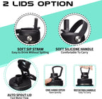 Half Gallon Insulated Water Bottle - with Straw & Spout Lid, Paracord Handle & Carrier Bag, Protective Cup Mat, 64oz Vacuum Stainless Steel Water Bottle, Metal Vacuum Flasks Keep Cold 48h Hot 24h