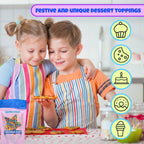 Manvscakes Sprinkles- Edible Cake and Cupcake Sprinkles with Assorted Shapes and Sizes, Metallic Sprinkle Mix for Cookies, Ice Cream, Cake and Cupcake Decorating, 4 oz (Pink, Black, and Blue)