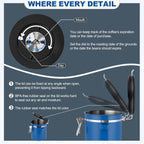 ShanSon Coffee Canister Airtight Coffee Container Stainless Steel Coffee Bean Storage Container with Scoop Coffee Canister for Beans Grounds Sugar Flour Tea Cereal,11OZ,Blue