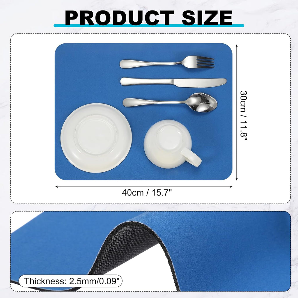 uxcell Silicone Mats for Kitchen Counter, 15.7" x 11.8" Non-Slip Countertop Protector Mat Heat Resistant Coffee Mat Waterproof Table Placemat, Blue