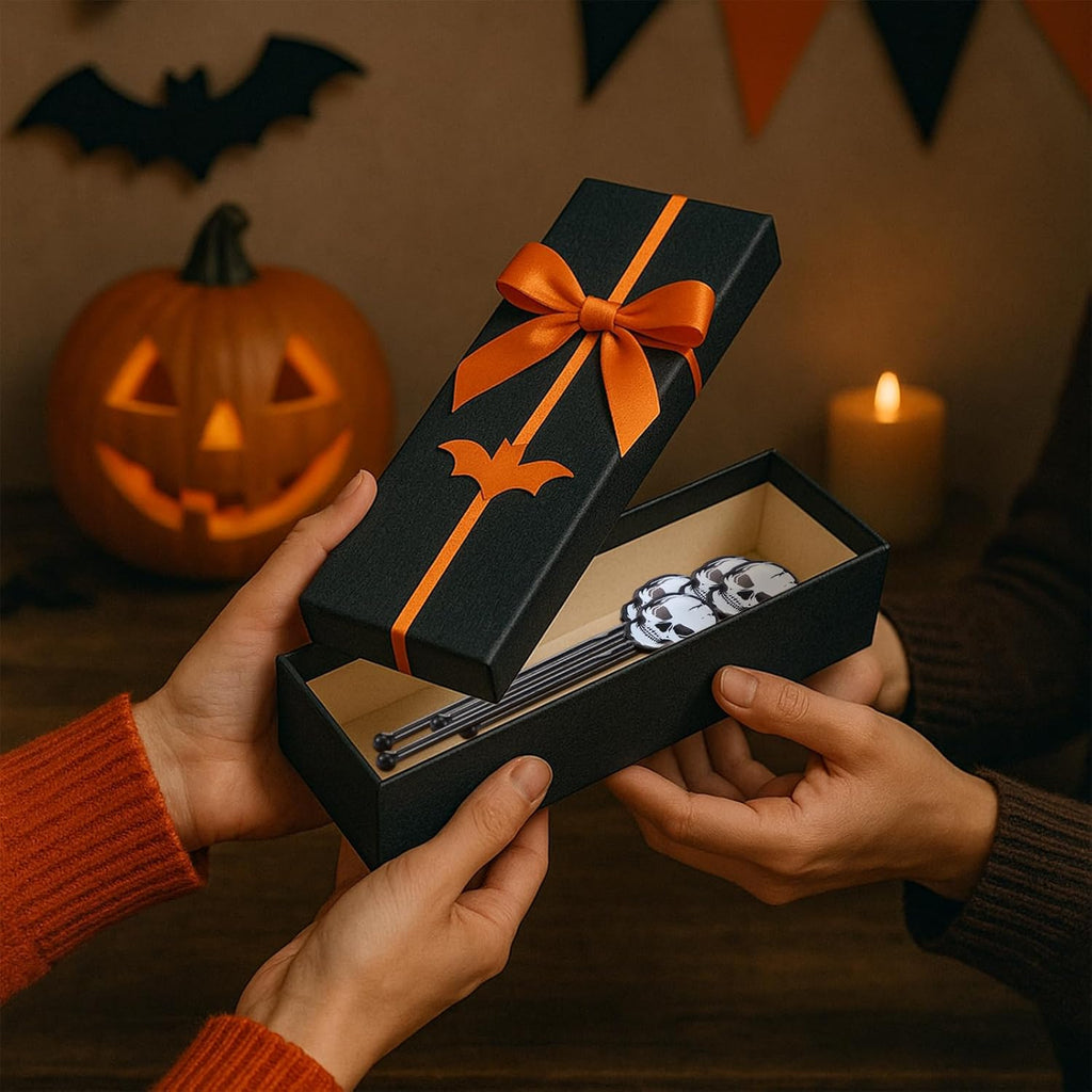 30 Pcs Halloween Swizzle Sticks Plastic Coffee and Cocktail Stirrers Fall Thanksgiving Drink Stirrers Cocktail Mixers for Halloween Fall Autumn Party Tea Coffee Bar Decoration(Skull)