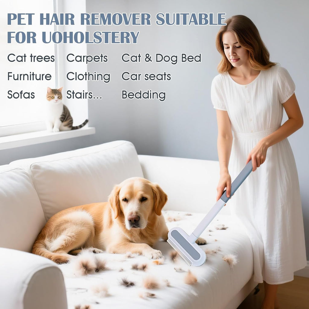 Pet Hair Remover 4 in 1, Pet Hair Remover Brush for Furniture, with Carpet Rake and Lint Rollers Use for Couch, Carpet, Furniture, Bedding, Car Interior Cleaning
