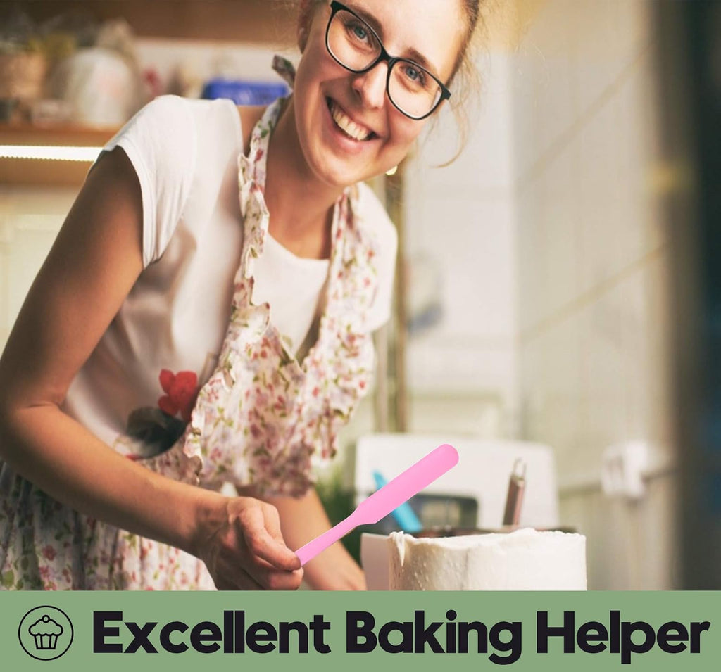 Heat Resistant Silicone Spatulas Set Food Grade Silicone Seamless One Piece Design BPA-Free,Non-Stick,Dishwasher Safe,Cooking and Mixing Set of 6PCS-pink(pink)