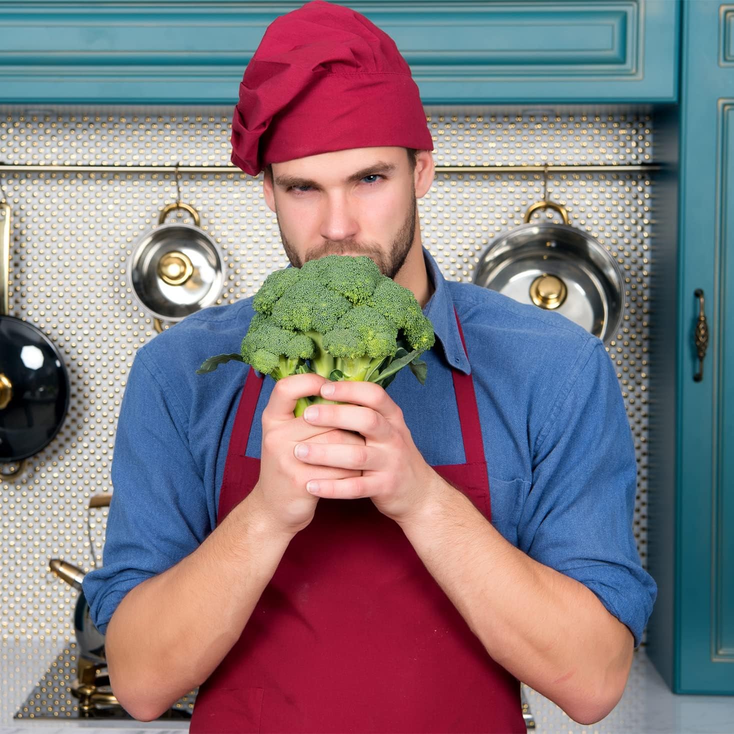 lepni.me Chefs Aprons | Cooking Baking Grilling for Home Restaurant | Premium Kitchen Aprons with Double Pocket for Men Women