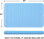 Silicone Dish Drying Mat for Multiple Usage,Easy clean,Eco-friendly,Heat-resistant Silicone Mat for Kitchen Counter or Sink,Refrigerator or Drawer Liner Light Blue 3XL 28 inches x 18 inches