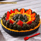 9 Inch Tart and Quiche Pan with Removable Bottom, Pie Pans for Baking, Non-stick Carbon Steel Quiche Pan for Pie, Mousse Cakes, Fruit and Desserts