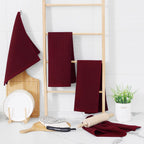 Homaxy 100% Cotton Waffle Weave Kitchen Dish Towels, Ultra Soft Absorbent Quick Drying Cleaning Towel, 13 x 28 Inches, 4-Pack, Burgundy