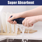 Homaxy Microfiber Waffle Weave Kitchen Dish Cloths, 12 x 12 Inch Ultra Absorbent and Solid Color Dish Towels for Kitchen Fast Drying Dishcloth for Washing Dishes, 6 Pack, Navy Blue