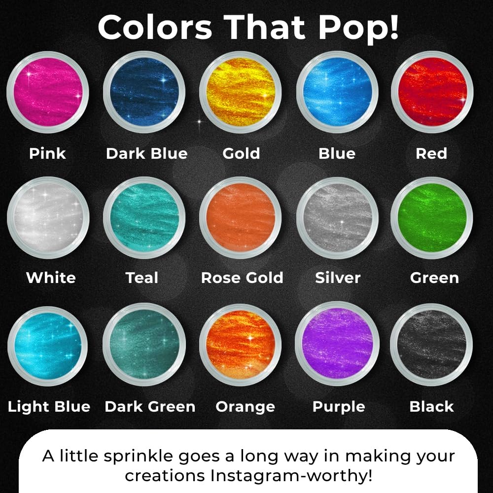 Bulk (20g) Black Luster Dust Edible Cake Decorations, Edible Black Dust for Cakes, Black Edible Luster Dust for Cupcake Decorations, Cake Drip, Black Fondant for Cakes and Black Edible Paint