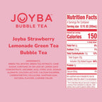 Joyba Bubble Tea Strawberry Lemonade Green Tea, 4 Pack, 12 fl. oz. Cups