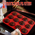 Anaeat Silicone Muffin Pan set- Regular 12 Cups Cupcake Tray, Non-Stick Silicone Baking Molds for Making Muffin Cakes, Cupcake, Chocolate, Bread,Tart and Desserts, Just Pop Out (2 Pack)
