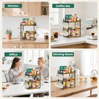 EsLuker.ly 2 Tier Coffee Mug Holder Station Bar Organize Countertop, Mug Cup Tree Rack for Kitchen Office, Storage Shelf with 12 Removable Hooks, Creat Stylish Coffee Corner