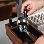 WDT Espresso Distribution Tool, MATOW 6 Prongs Coffee Needle Distribution Tool with Stand - Needle Espresso Distribution Stirrer - 0.4mm Thick Wires - Anodized Aluminum Handle and Stand