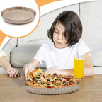 3pcs Tart Pan 9 Inch Removable Bottom, Classic Carbon Steel Non-Stick Baking Pan for Home and Kitchen