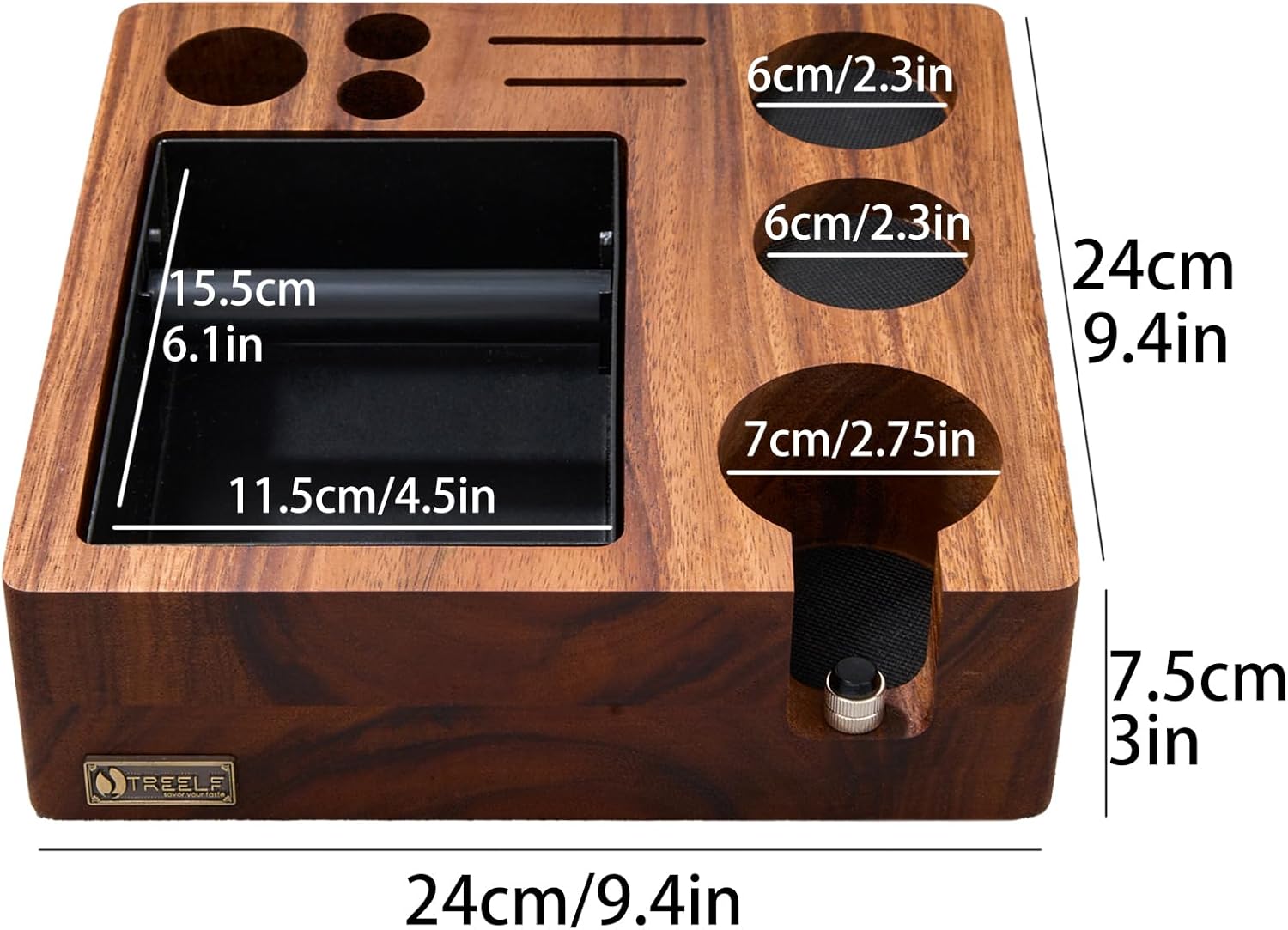 Espresso Knock Box, Espresso Tamping Station, Espresso Coffee Organizer Box Fit for Storage 51/54MM Espresso Tamper,Coffee Station Organizer for Countertop