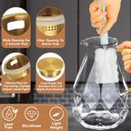 Yirilan Glass Pitcher, 3 Liter Water Carafe With Lid, Iced Tea Pitcher for Fridge