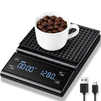 Rechargeable Coffee Scale with Timer, 5kg/0.1g Precision Pour Over Drip Espresso Scale for French Press, Digital Kitchen Scale with Auto Tare, Lit LCD Display and Silicone Cover