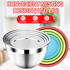 Mixing Bowls with Strainer, Mixing Bowl with Lids Set, Stainless Steel Mixing Bowls, Kitchen Gadgets 2025 Salad Bowls with Strainer for Mixing & Preping & Baking, Multicolor
