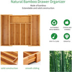 Utoplike Bamboo Cutlery Tray Silverware, Drawer Dividers for Kitchen Utensils, Flatware Tray Drawer Insert for knives, Gadgets and Garage Tools, Office Supplies