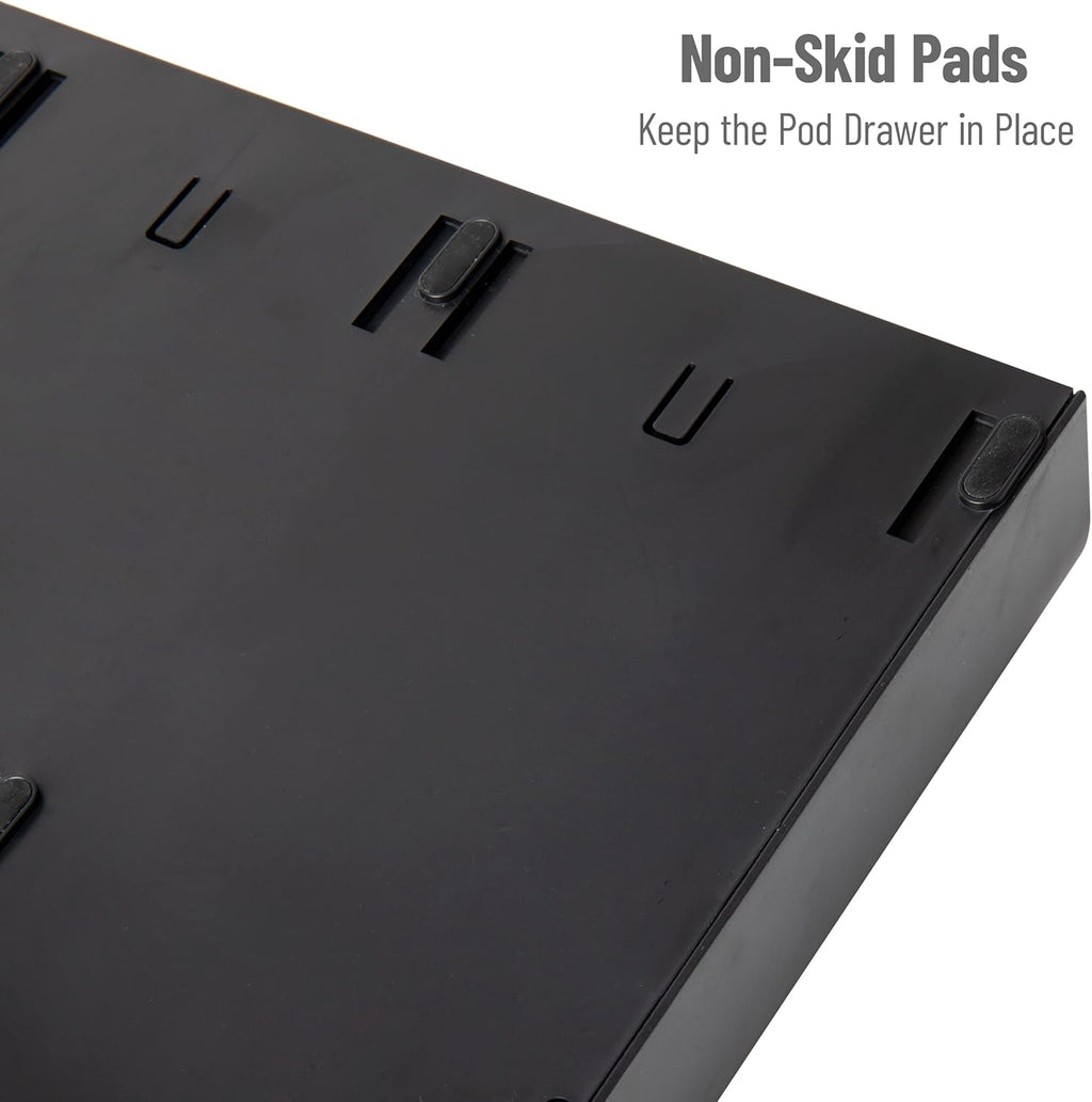 Mind Reader Single Serve Coffee Pod Drawer and Cup Condiment Set, 2 Pcs., 36 Pod Capacity, 5.35"L x 11.25"W x 11.15"H, Black