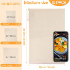 10 Pack Nut Milk Bag, 8‘’ x 12‘’ Fine Mesh Grade Reusable Cheesecloth Bags Strainers, Unbleached Organic Cotton Filter Bags for Almond Milk, Juices, ColdBrew, Cheese, Tea, Yogurt, Coffee