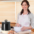 Hasense Ceramic Kitchen Canister, 75 OZ Coffee Canister with Lid, Airtight Food Storage Jar for Coffee Bean, Nuts, Candy, Spice, Flour and Herb, Large Food Container, Kitchen Decor, Black