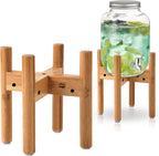 Drink Dispenser Stand - Use to Hold Dispensers for Drinks, Beverages, Lemonades and Juices - Adjustable Sideways, Fits Various Jug Sizes Up to 11.5-inch Wide [1-2 Gallons] - Bamboo Wood