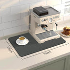 Bloss Coffee Mat, Dish Drying Mat for Multiple Usage, Coffee Bar/Maker Mat, Kitchen Counter Mats, Absorbent Hide Stain Rubber Backed Dish Drying Pad(12.2"x19.7", Dark Gray)