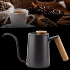 Pour Over Coffee Kettle 600ml - Stainless Steel Handle, Long Narrow Gooseneck Spout Drip Coffee Pot (Black)