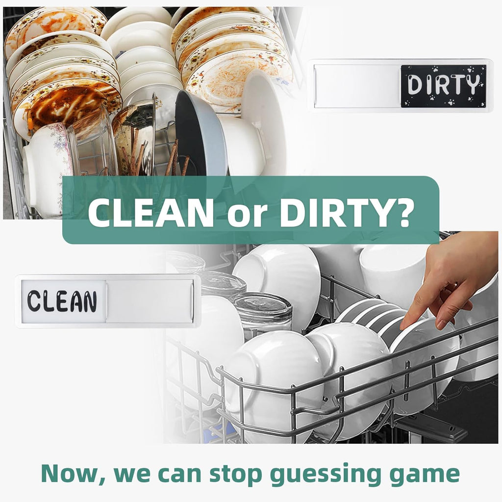 Dishwasher Magnet Clean Dirty Sign，Clean and Dirty Dishwasher Sign，Clean Dirty Magnet for Dishwasher，Dishwasher Clean Dirty Sign,Works for All Dishwashers，Dishwasher Accessories（Silver）