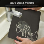 Artoid Mode Coffee Bar Mat Set of 2, Plastic Vinyl Washable Woven Non-Slip Table Mats for Coffee Machine Decor,Dark Gray