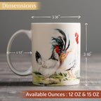 Maison d' Hermine Coffee Mug with Handles Fine Bone China Mugs Pack of One Tea Cups for Hot Beverages Cappuccino Latte Home Restaurant Office Perfect for Gift (Campagne - Basse Cour, 15 Ounce)