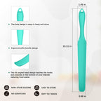 Demao Silicone Blender Spatula & Scraper for Vitamix - Under-Blade & Jar Accessory with Long Handle, Nonstick Surface and Hanging Holes (Cyan)