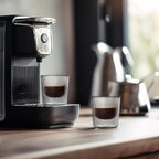 HOME & HONEY Double-Walled Insulated Glass Espresso Cups, Set of 2, 5.4oz Capacity, Fluted Borosilicate Glass