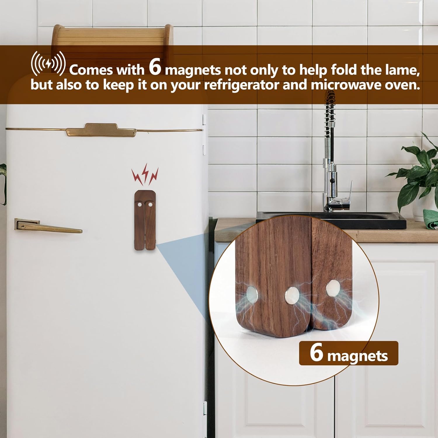 JSVER Bread Scoring Tool Professional Sourdough Scoring Tool, Magnetic Bread Lame Dough Scoring Tool, Wooden Handle Lame Bread Tool With 5Pcs Replaceable Blades For Homemade Bread