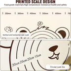 Little Bear Pastry Mat Set:Silicone Pastry Mat with Cake Scraper Rolling Pin Pastry Brush for Baking (standard, count, 3)