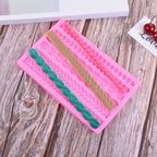3D Pearl Knit Rope Silicone Mold Fondant Mould Cake Border Decorating Molds Gumpaste Kitchen DIY Baking Decorating Cake Tools Hot